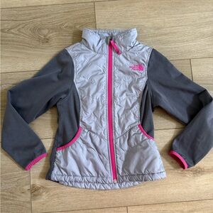 The North Face Light Gray and Pink Vest